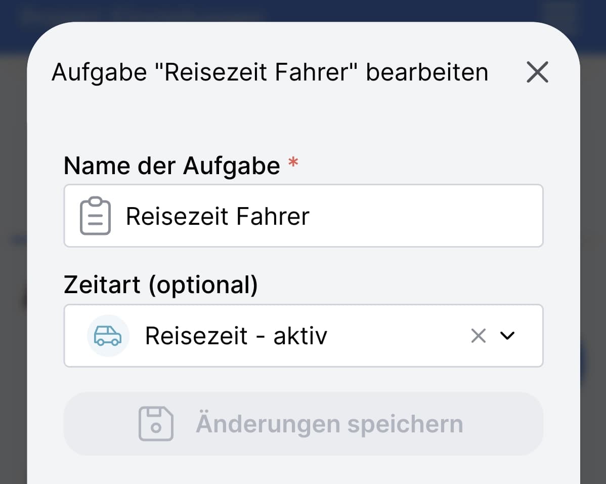 Zeitart zu Aufgabe hinzufügen